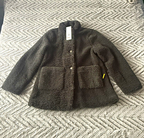 Cotton traders borg coat - borg, dark